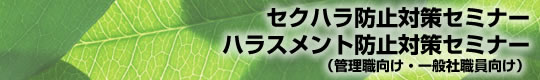 セクシュアルハラスメント(セクハラ)防止対策セミナー・ハラスメント防止対策セミナー(管理職向け・一般社職員向け)